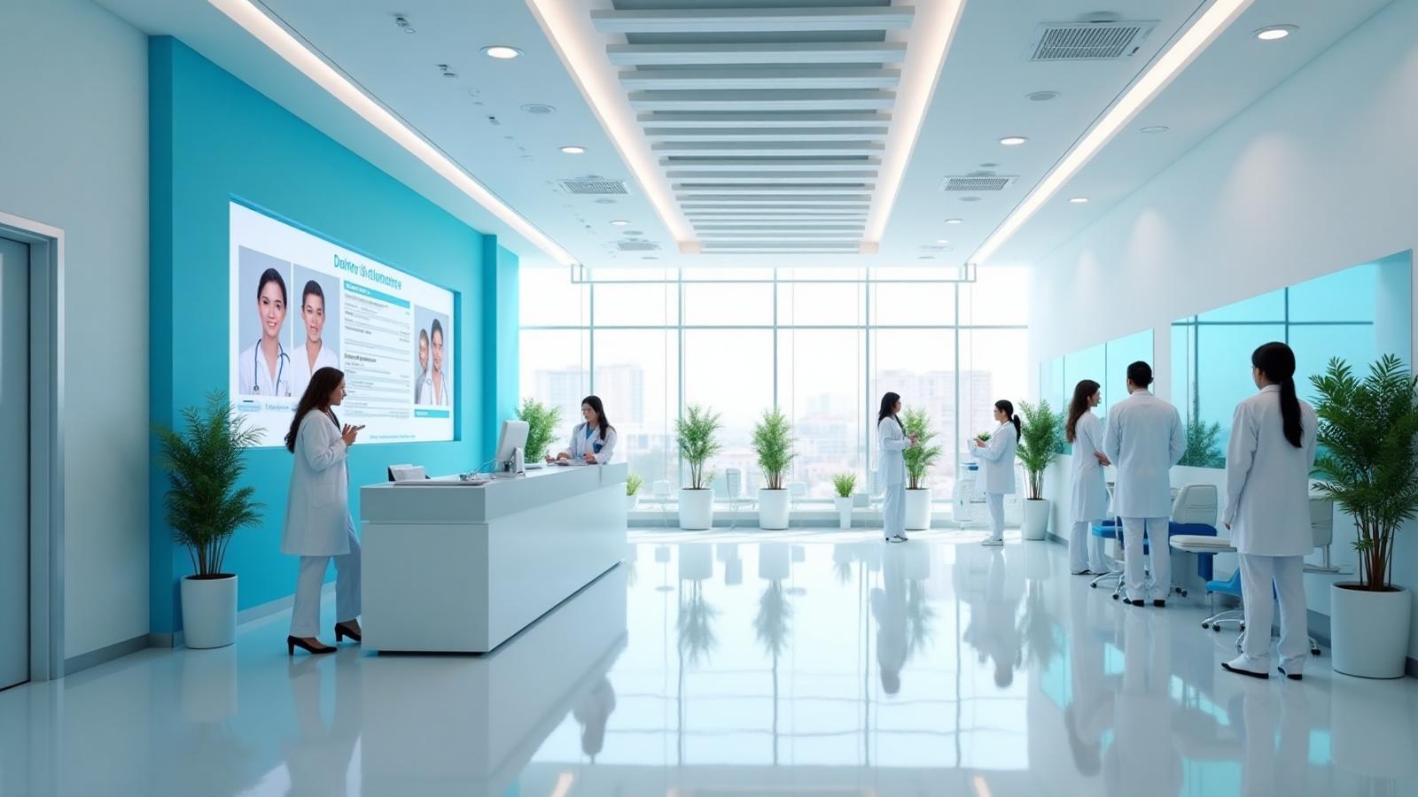 Doctor with patient in a hospital setting